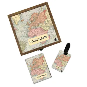 Personalised Passport Holder - Vintage Map