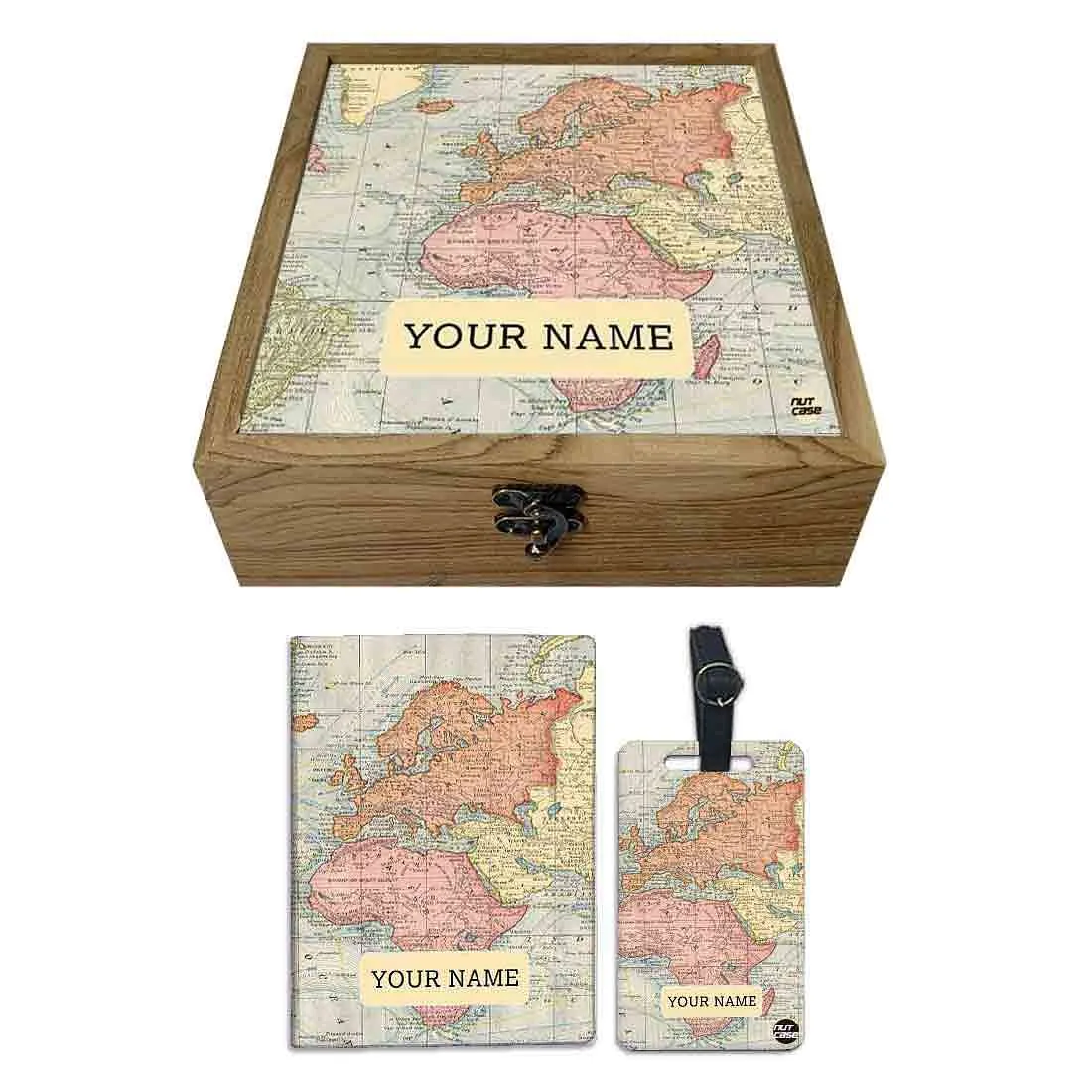 Personalised Passport Holder - Vintage Map