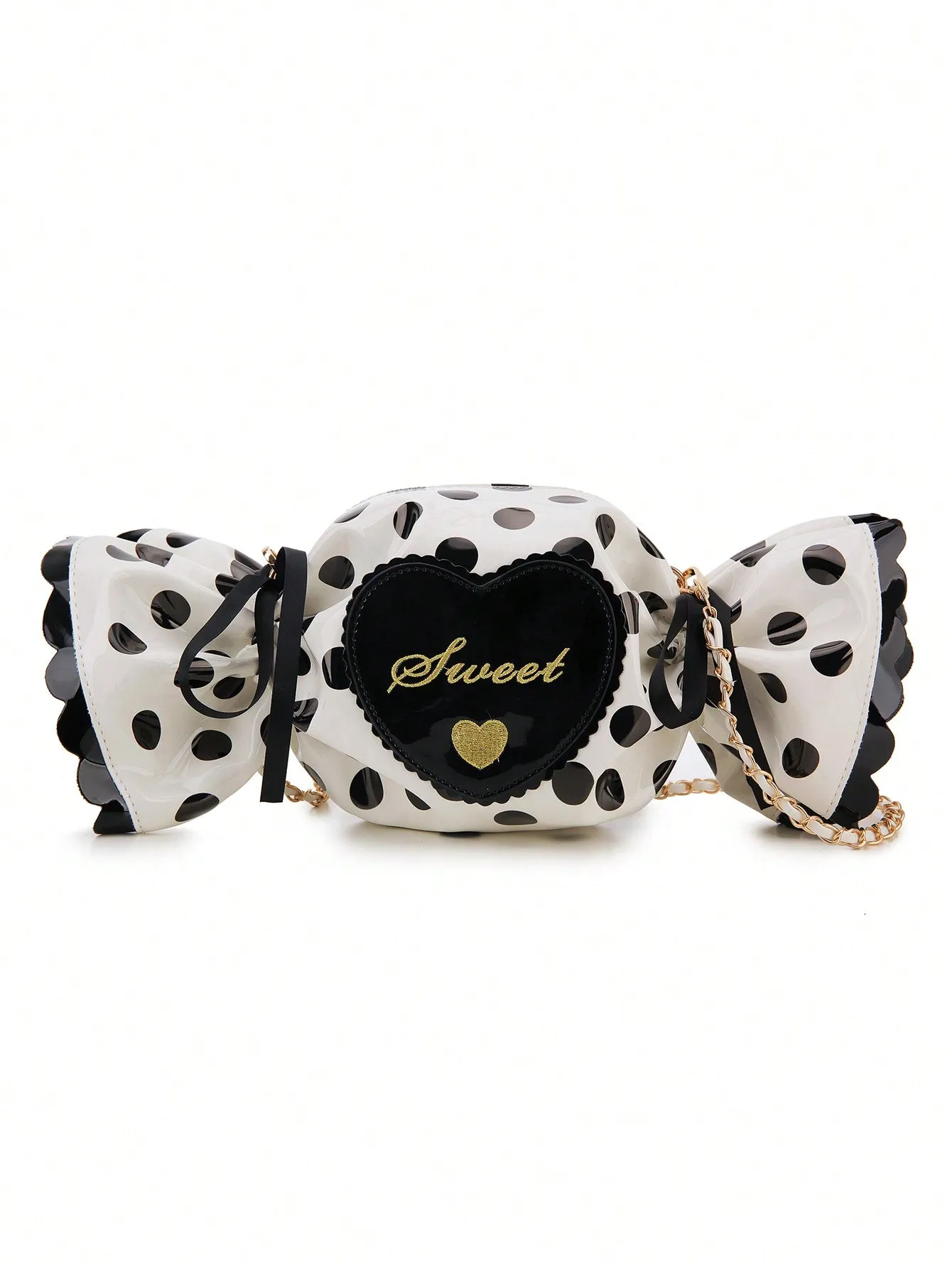 Polka Dot Candy Shape Chain Crossbody Bag