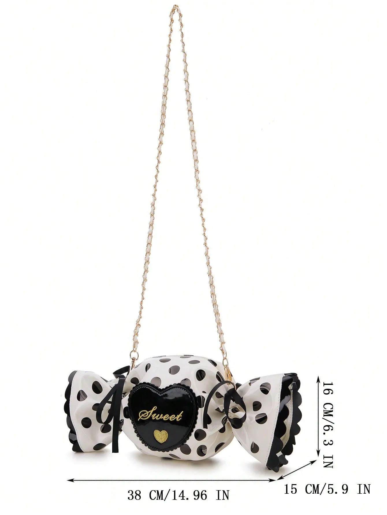 Polka Dot Candy Shape Chain Crossbody Bag