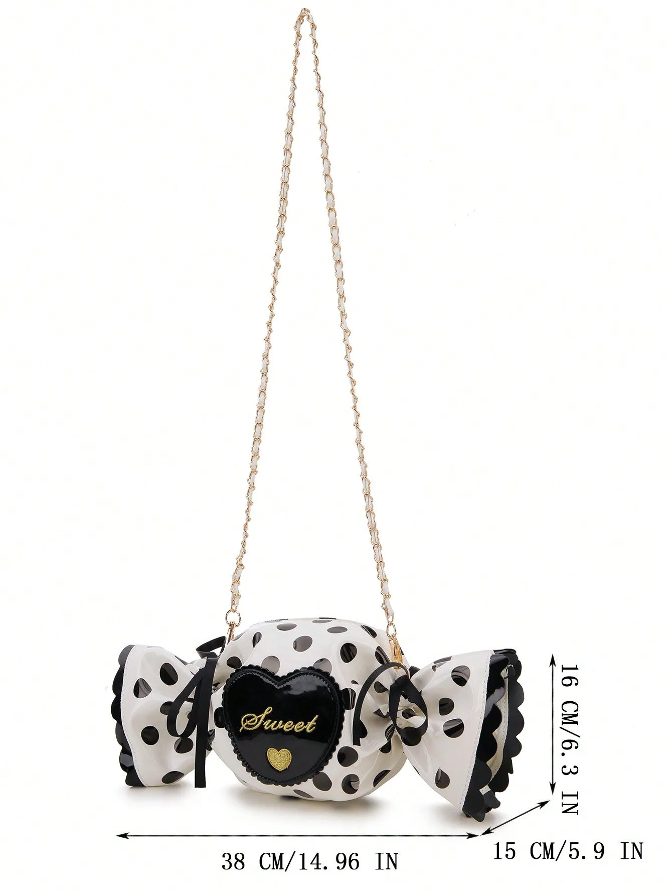 Polka Dot Candy Shape Chain Crossbody Bag
