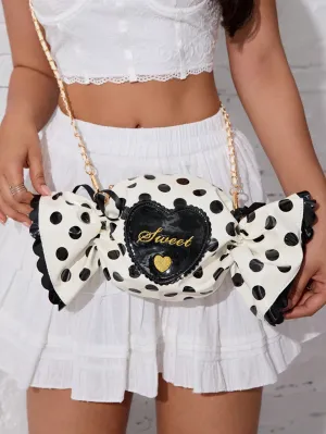 Polka Dot Candy Shape Chain Crossbody Bag