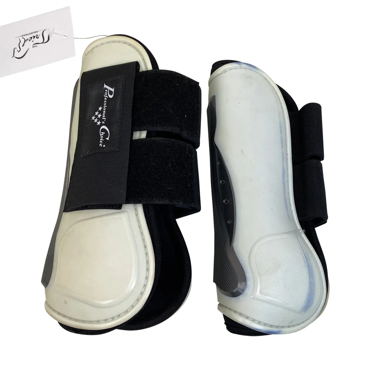 Professionals Choice Pro Performance Show Jump Front Boots in White/Black Velcro - Full