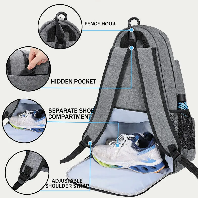 Racket Bag Sports Dry and Wet Separation Waterproof Durable Tennis Bag Multi-functional Fitness Backpack