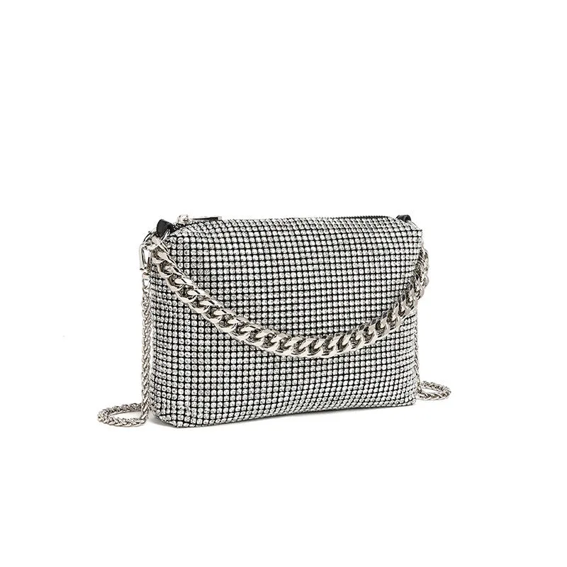 Rhinestone and Chain Evening Bag
