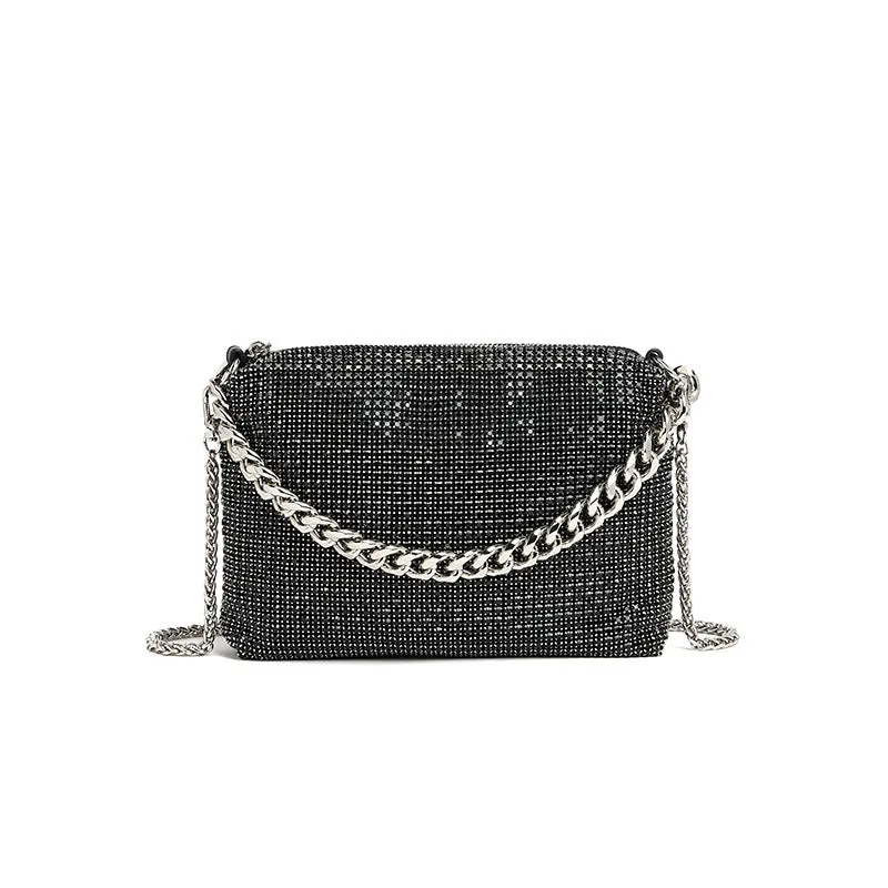 Rhinestone and Chain Evening Bag