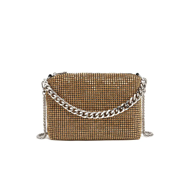Rhinestone and Chain Evening Bag