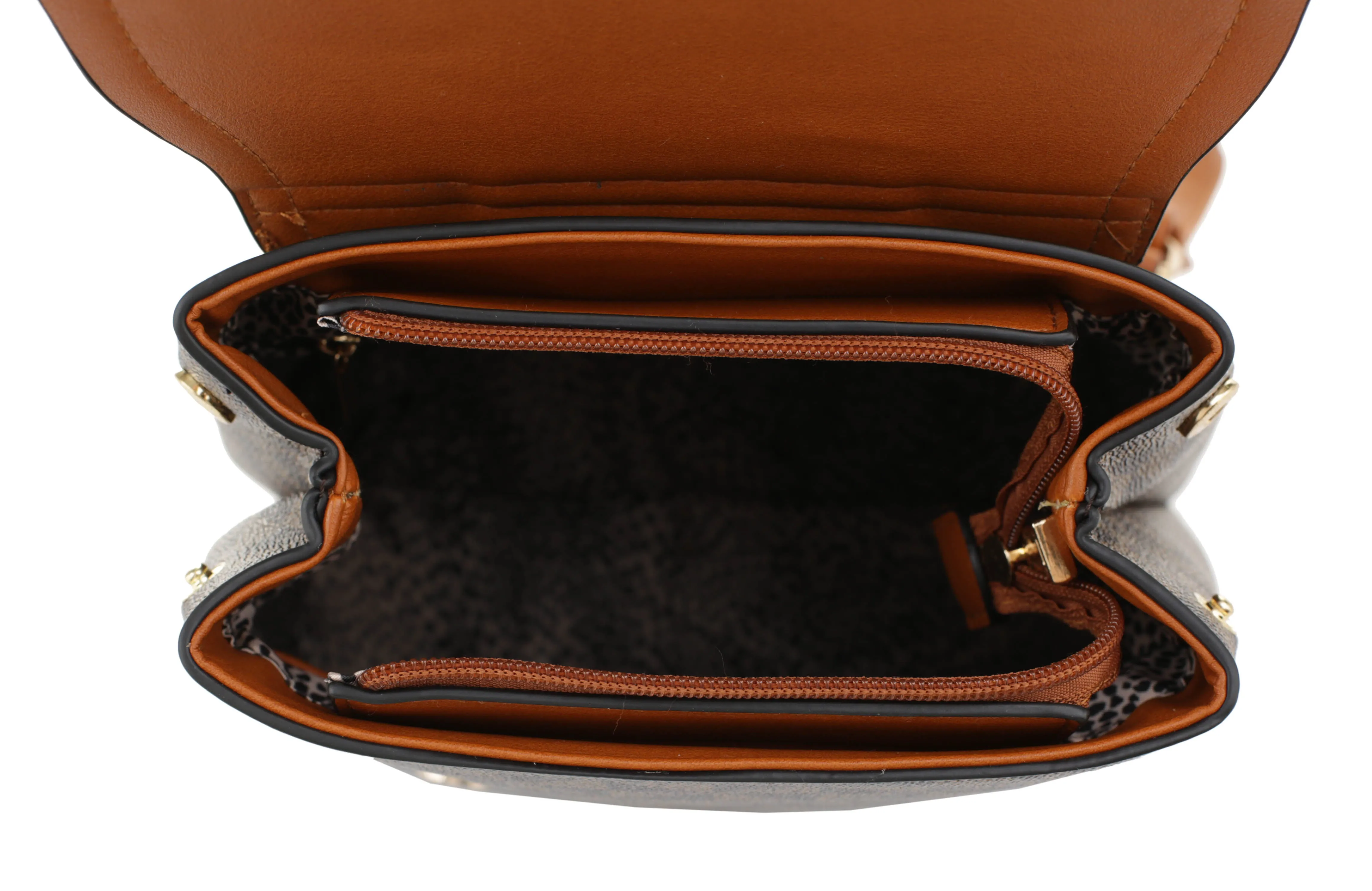 Sadie Geometric Monogrammed Flap Backpack