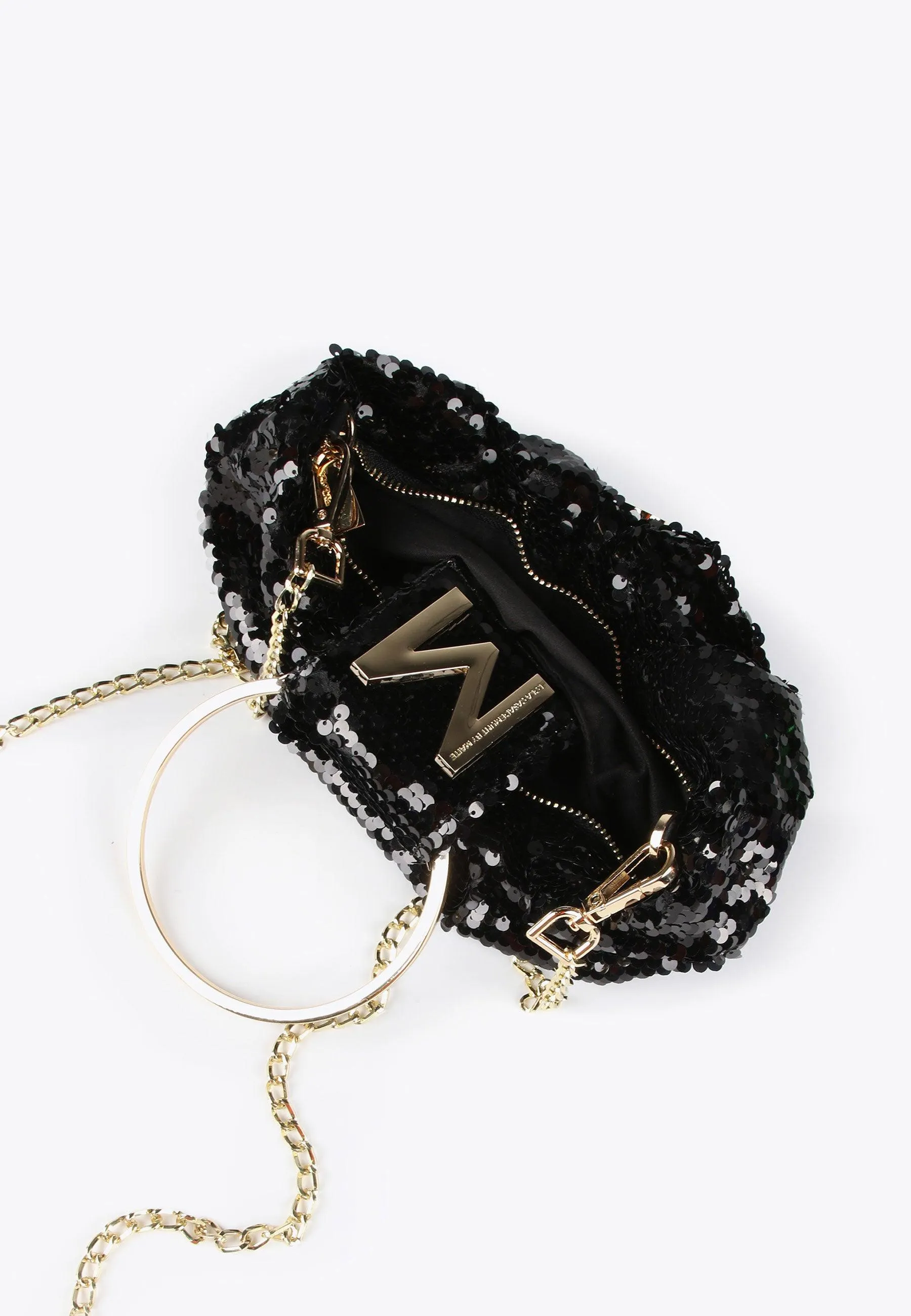 Sequinned evening bag