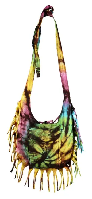 TIE DYED FRINGE CROSSBODY BACKPACKS - KR-314-GR