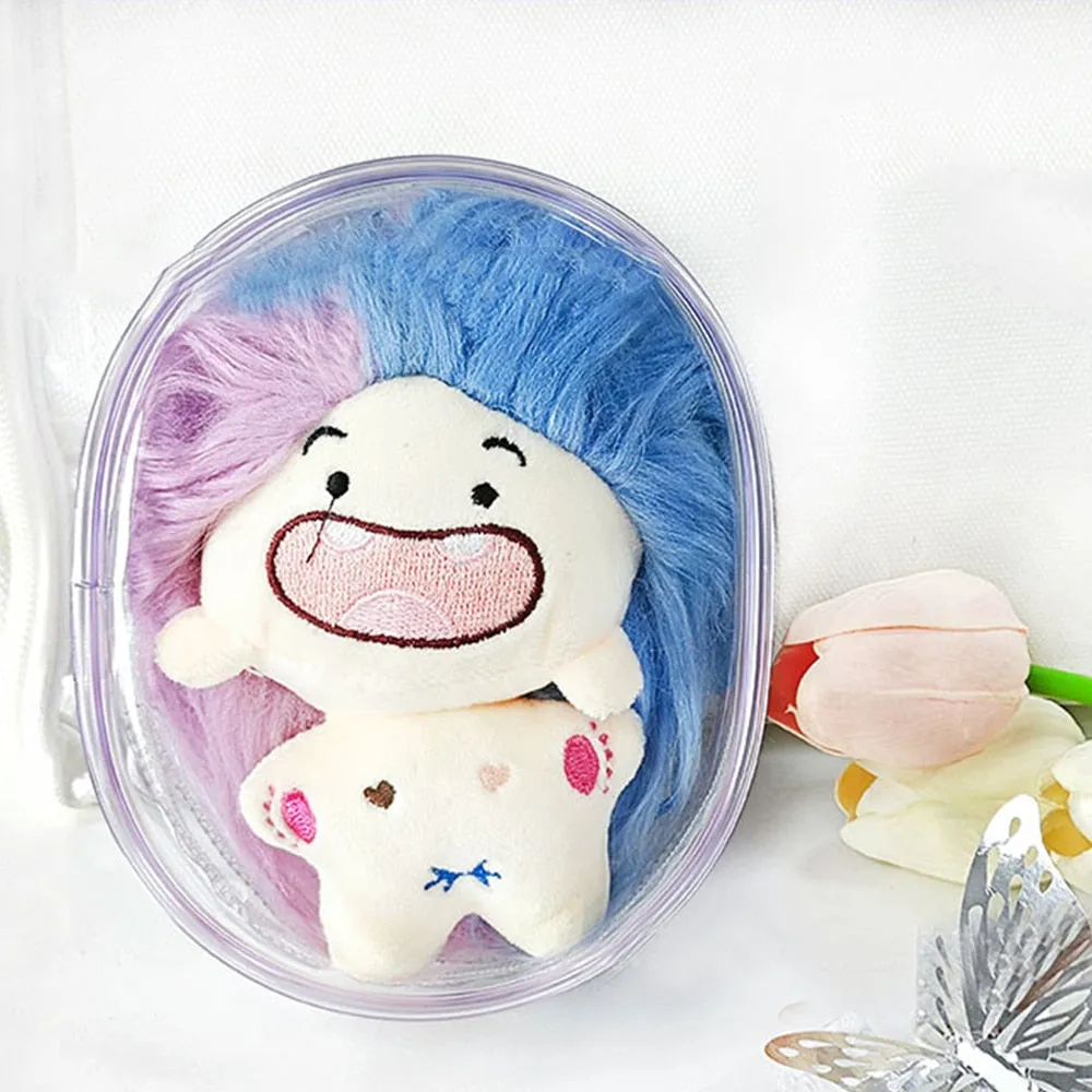 Transparent Mystery Box Doll Bag Keychain Wallet Classic Plush Dolls Storage Pouch Organizer Box Keychain Bag Thicken