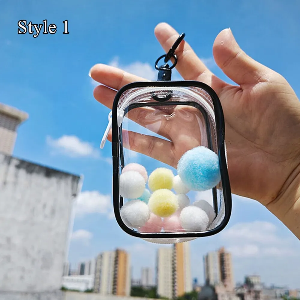 Transparent Mystery Box Doll Bag Keychain Wallet Classic Plush Dolls Storage Pouch Organizer Box Keychain Bag Thicken
