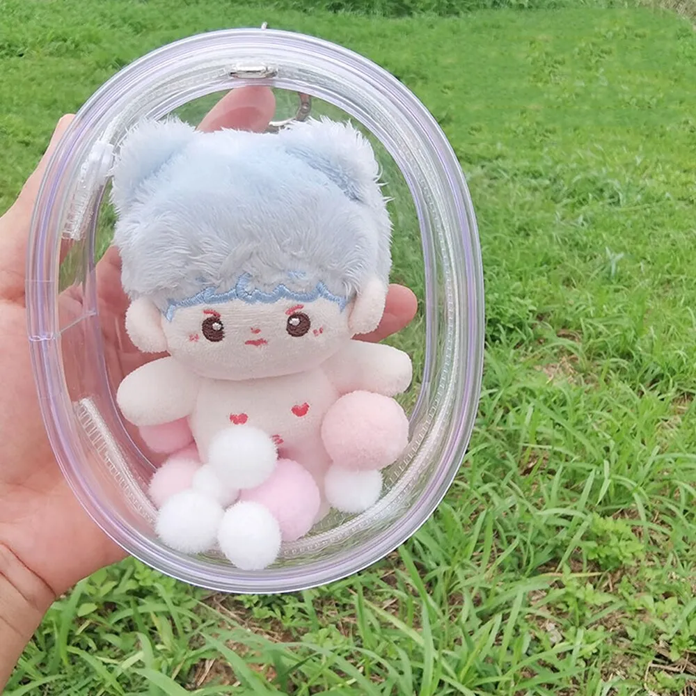 Transparent Mystery Box Doll Bag Keychain Wallet Classic Plush Dolls Storage Pouch Organizer Box Keychain Bag Thicken