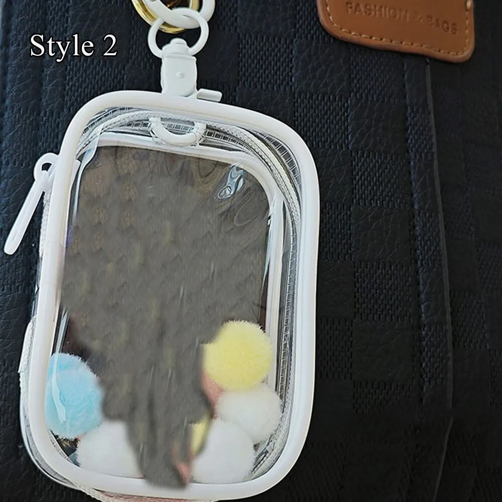 Transparent Mystery Box Doll Bag Keychain Wallet Classic Plush Dolls Storage Pouch Organizer Box Keychain Bag Thicken