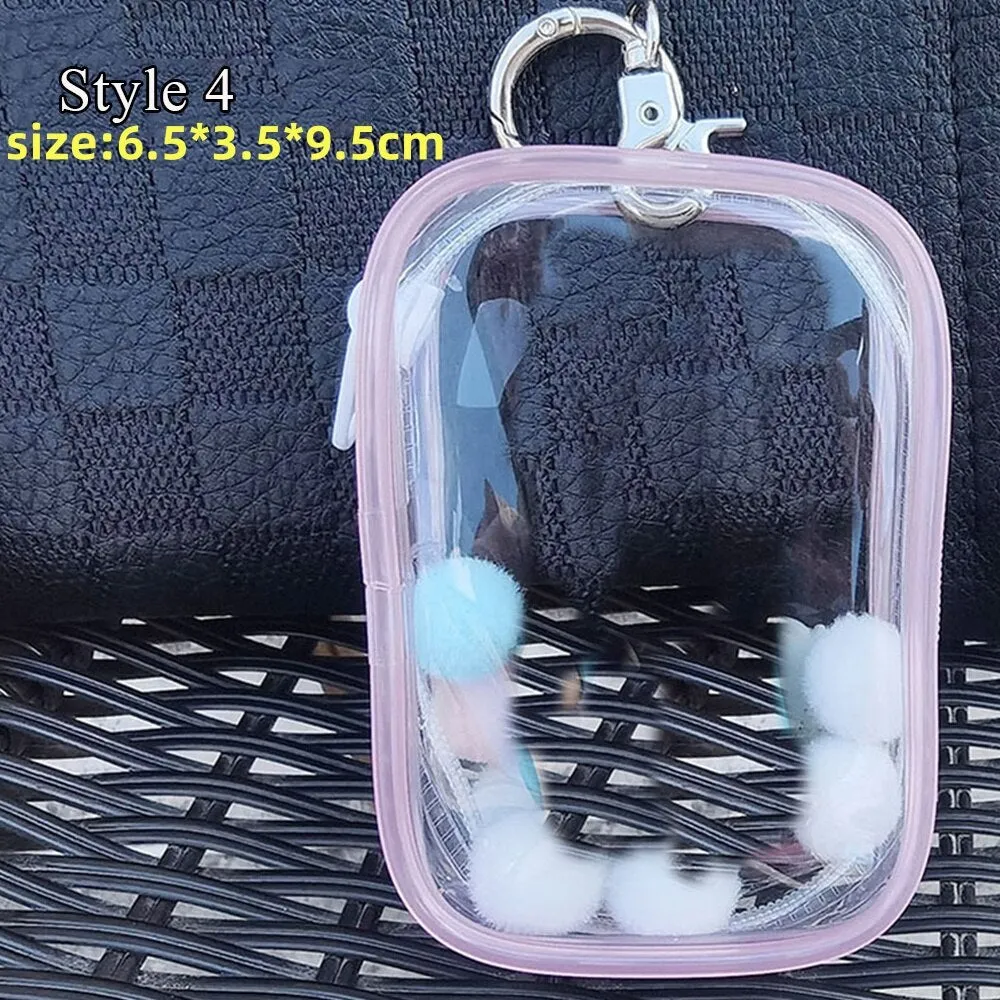 Transparent Mystery Box Doll Bag Keychain Wallet Classic Plush Dolls Storage Pouch Organizer Box Keychain Bag Thicken