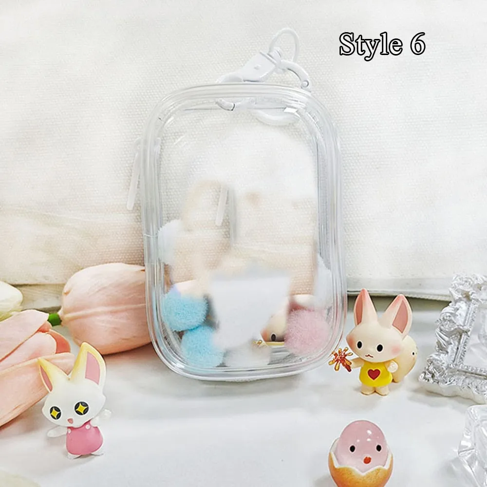 Transparent Mystery Box Doll Bag Keychain Wallet Classic Plush Dolls Storage Pouch Organizer Box Keychain Bag Thicken