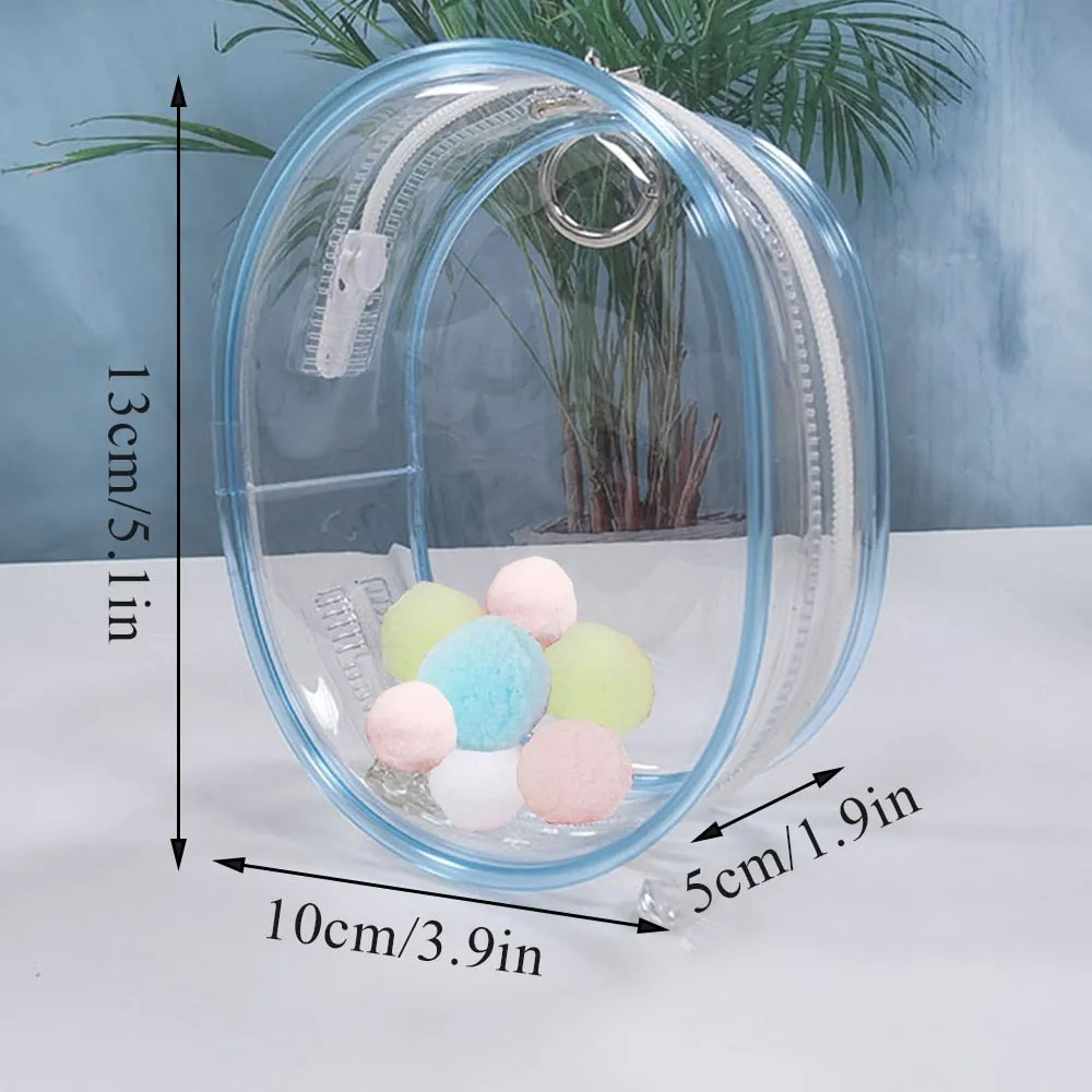 Transparent Mystery Box Doll Bag Keychain Wallet Classic Plush Dolls Storage Pouch Organizer Box Keychain Bag Thicken