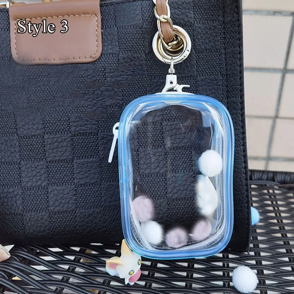 Transparent Mystery Box Doll Bag Keychain Wallet Classic Plush Dolls Storage Pouch Organizer Box Keychain Bag Thicken