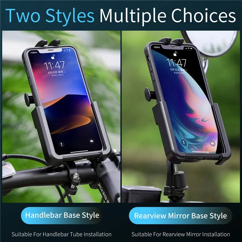 Universal Bike Phone Holder Alloy Rotatable Cycling Smartphone Mount Stand Motorcycle Electric Bicycle Phone Holder