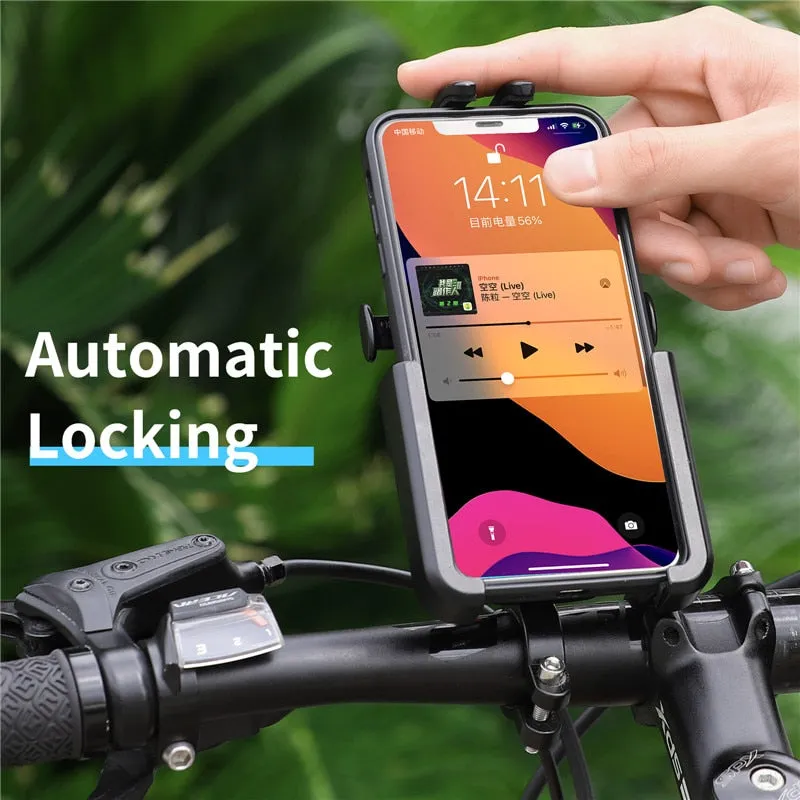 Universal Bike Phone Holder Alloy Rotatable Cycling Smartphone Mount Stand Motorcycle Electric Bicycle Phone Holder