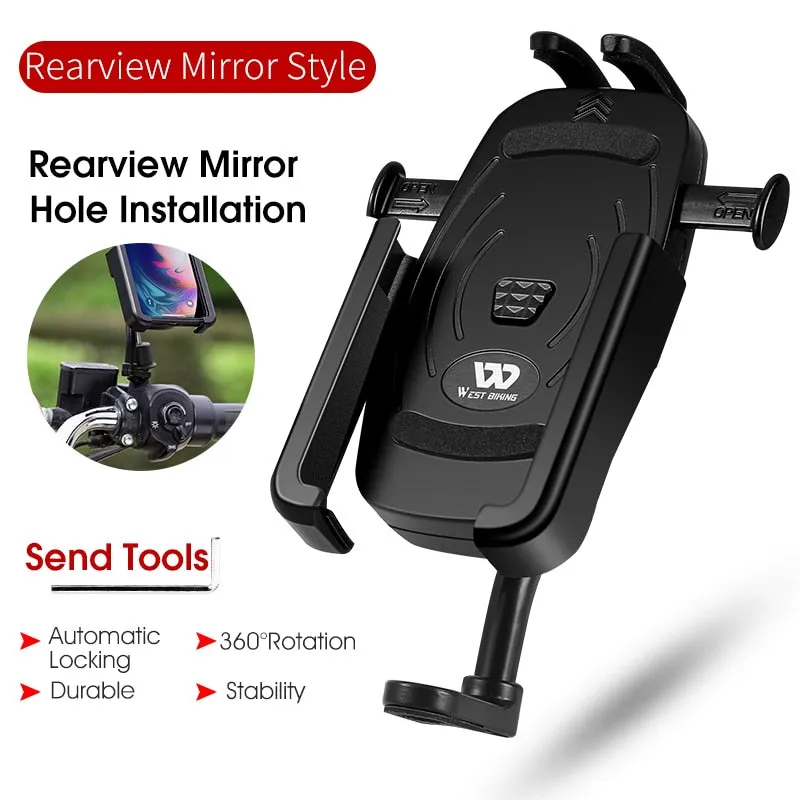 Universal Bike Phone Holder Alloy Rotatable Cycling Smartphone Mount Stand Motorcycle Electric Bicycle Phone Holder
