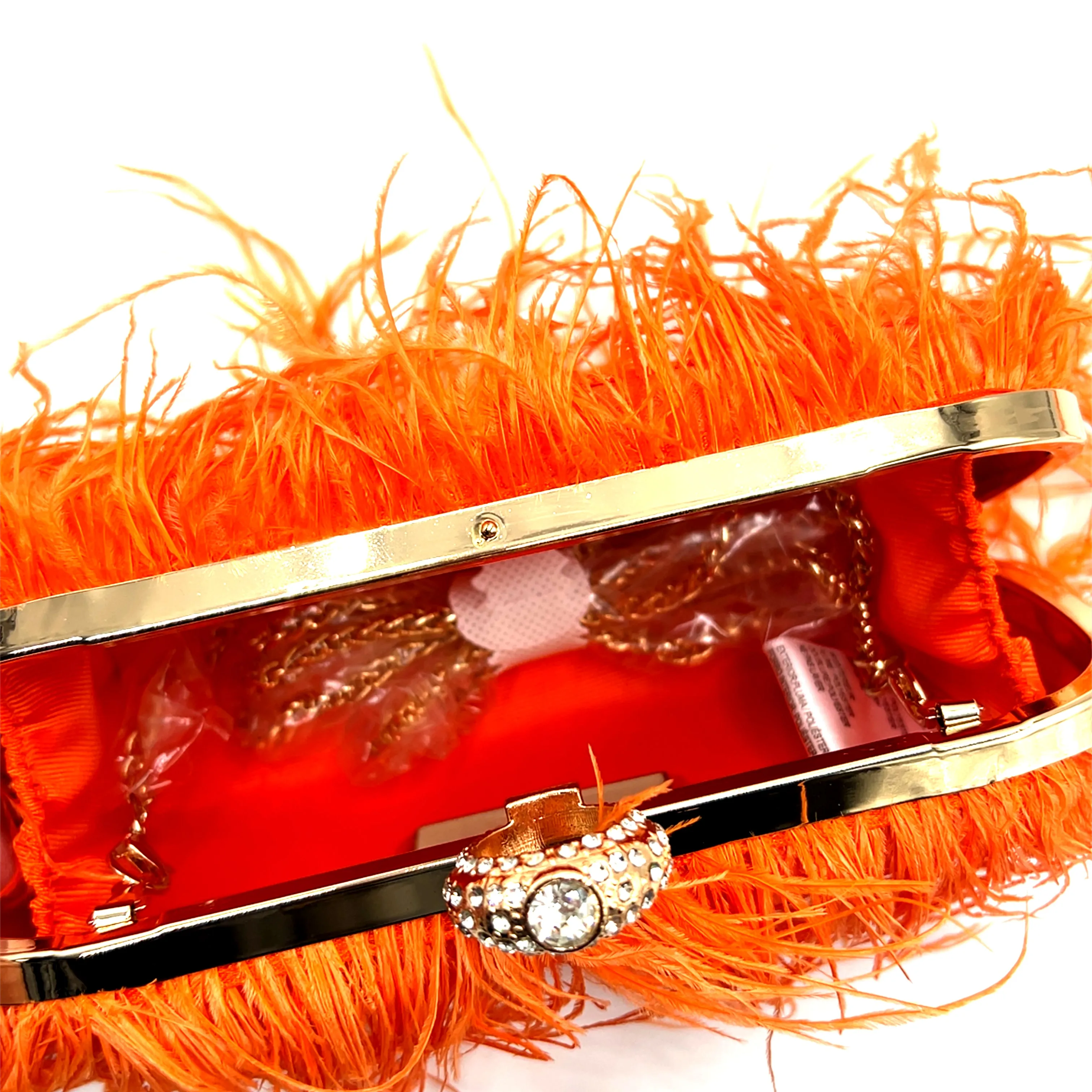 Vibrant Feather Evening Bag