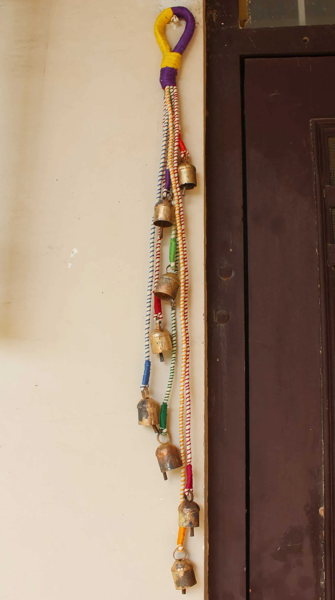 Vintage Bells Hanging String Chimes Door Hangings 70 cm Length Indian Metal Crafts