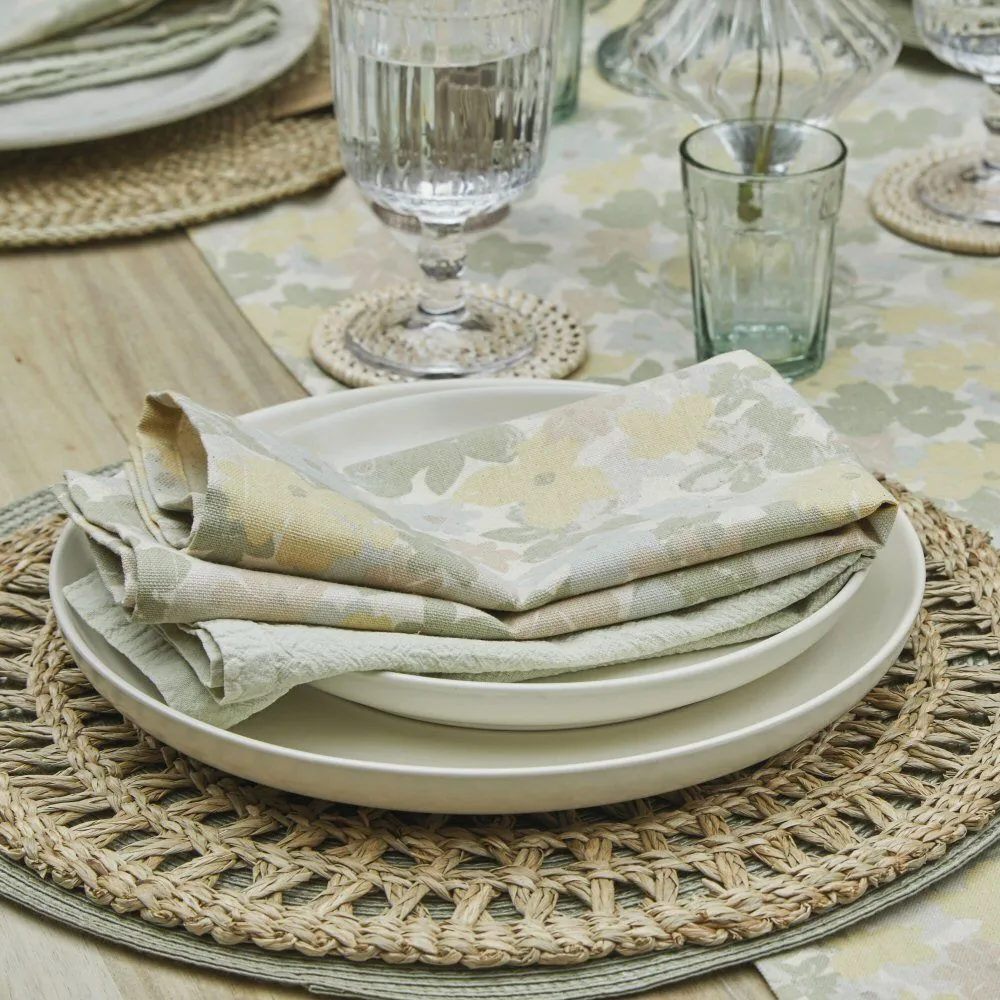 Walton & Co. Set of 4 45cm Pastel Floral Cotton Napkins