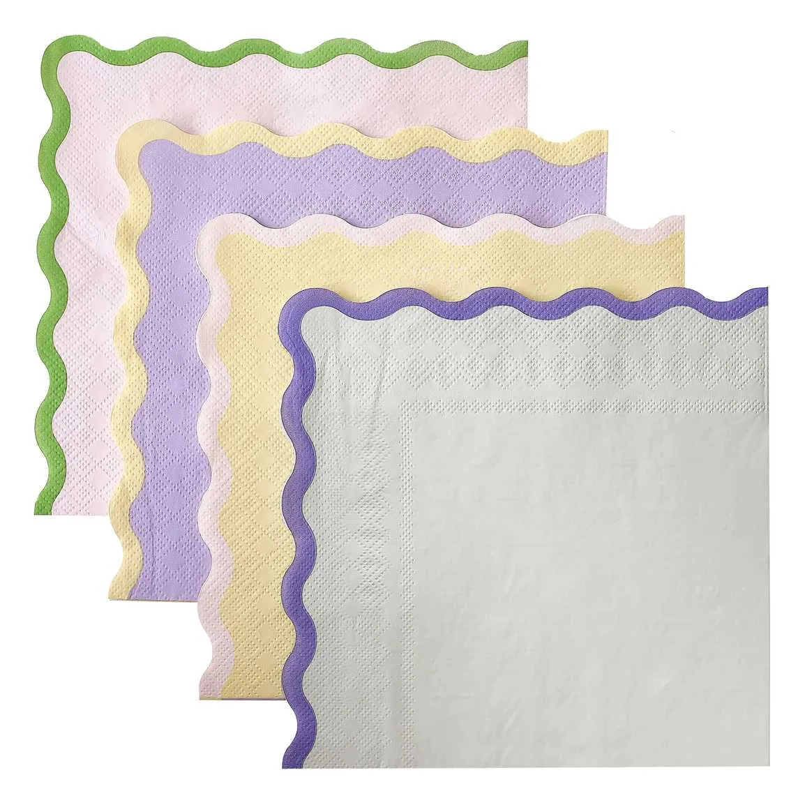 Wavy Pastel Party Napkins x 16