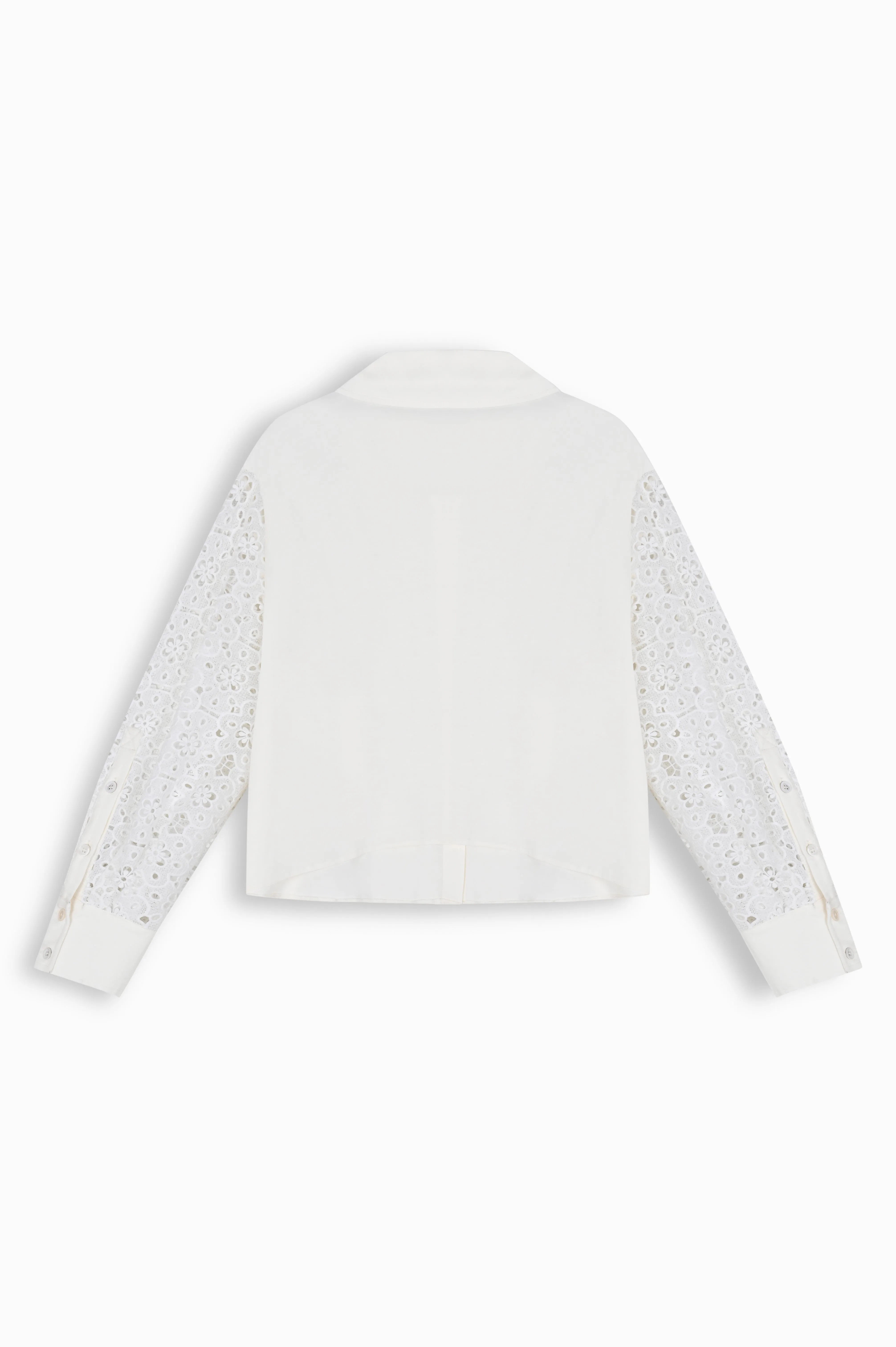 White Lace Sleeve Shirt