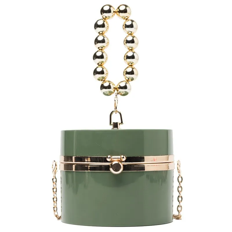 Women Diamond Acrylic Round Clutch Small Shoulder Crossbody Bag