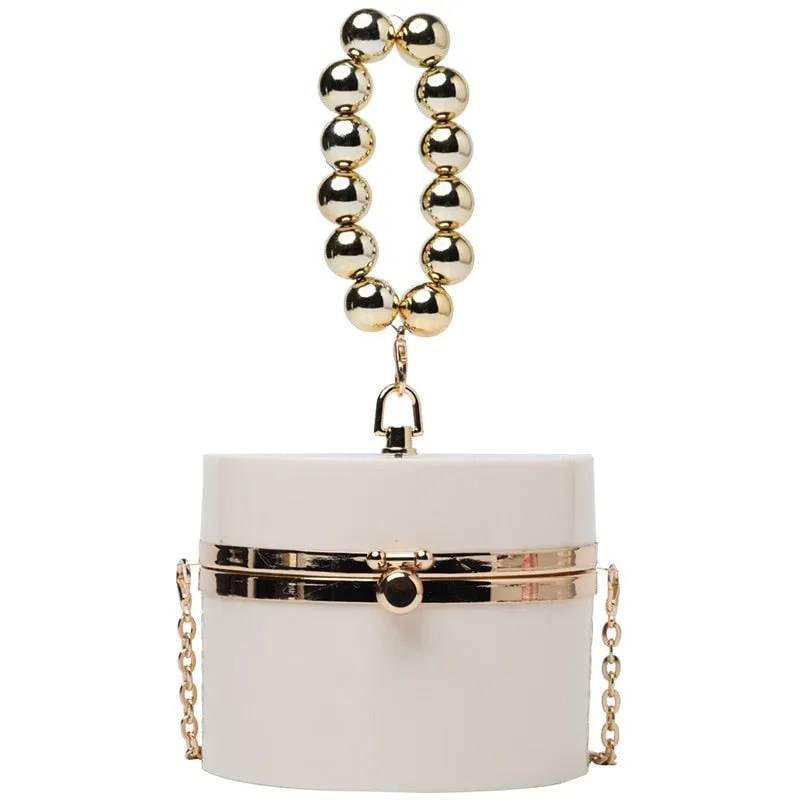 Women Diamond Acrylic Round Clutch Small Shoulder Crossbody Bag