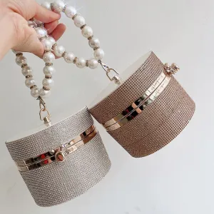 Women Diamond Acrylic Round Clutch Small Shoulder Crossbody Bag