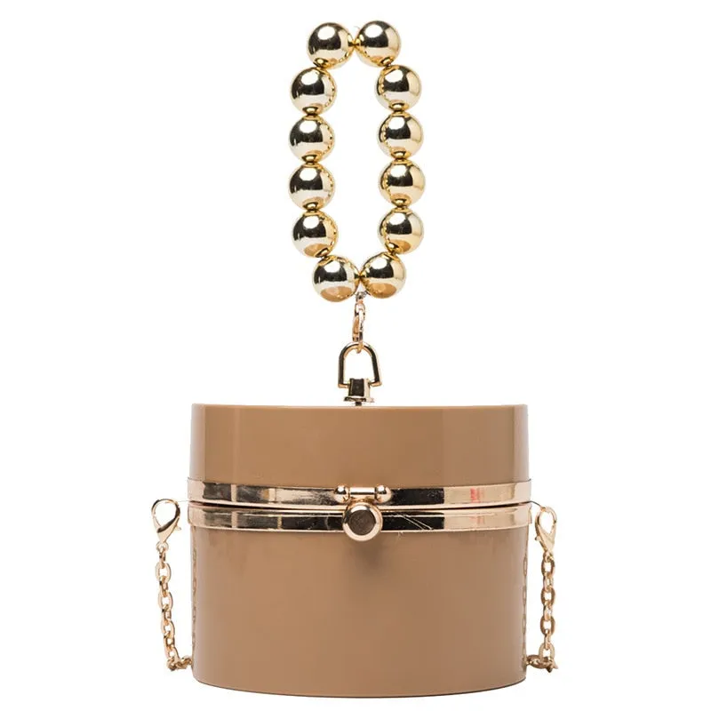 Women Diamond Acrylic Round Clutch Small Shoulder Crossbody Bag